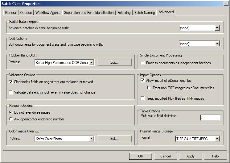 5. Click the Advanced tab. Under Import Options, select Allow import of edocument files. 6. Click OK. 7.
