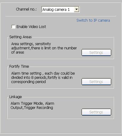 Note: Alarm input can link PTZ of several channels, but one channel can only link one option of preset, sequence