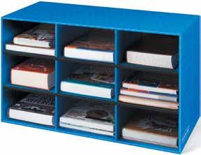 Nine roomy compartments hold oversized books and teaching materials. Sturdy multi-layered construction offers lasting performance.