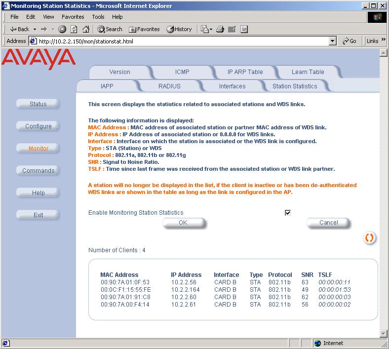 2. Check that the Avaya wireless IP endpoints have successfully registered with Avaya Communication Manager by typing the list registered-ip-stations command on the SAT.