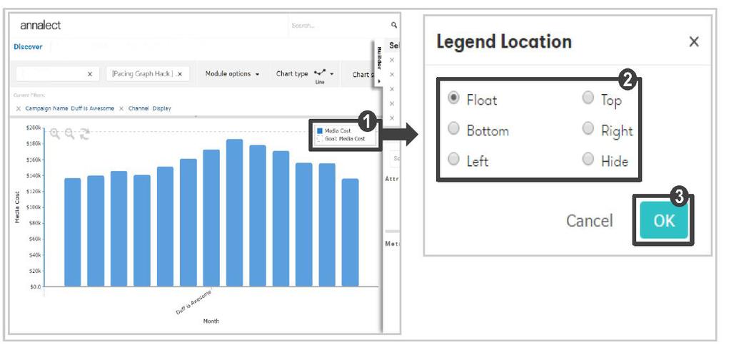 Data Explorer: User Guide 12 Legend Customization In Explorer, each visualization generates a default legend containing user-selected metrics.
