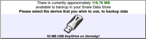 Data that already exists on the target device, but has been removed from the Snare Server data store, will not be touched. Tip: 1 terabyte external USB drives are common, and reasonably cheap.
