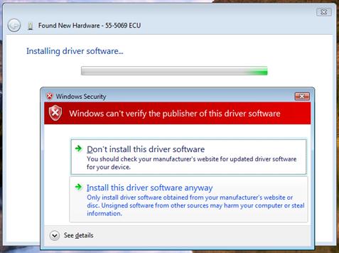 Double-click on the Install this driver software anyway option. 1.3.2 Windows Vista & Windows 7 1.