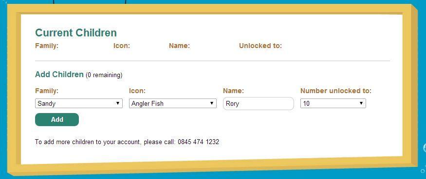 Setting Up Your Family Details On your control panel select the Set Up Family Login Details option.