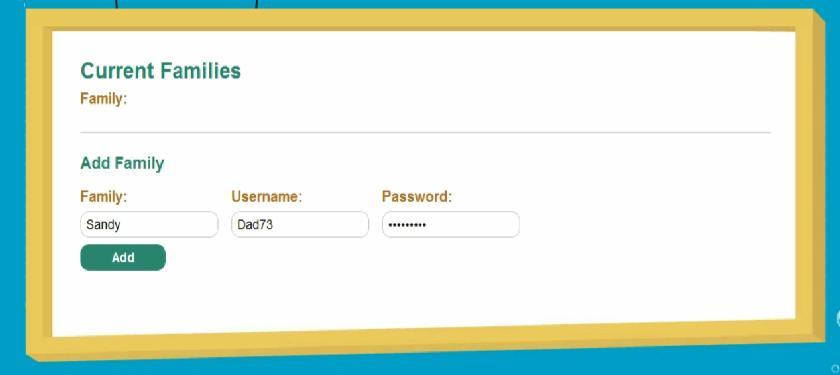 To do this you need to click Back to Account and then the Add Child Details option. Add Child Details To add your child, simply input their name and select an icon (below).