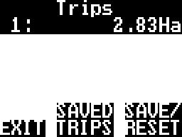 TRIPS The Trips page allows accumulating values to be saved and recalled at a later
