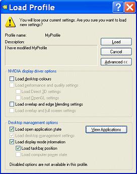 expand the Load Profile dialog box as shown below.