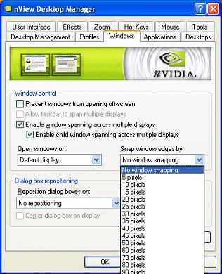 Chapter 7 Managing Windows Figure 7.2 Snap Window Edges By Option Dialog Box Repositioning Settings Dialog box repositioning options let you specify the location of dialog boxes.