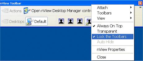 Locking and Unlocking the nview Toolbar Components Note: When you lock the nview toolbar components into position, they cannot be moved or rearranged inside the nview toolbar