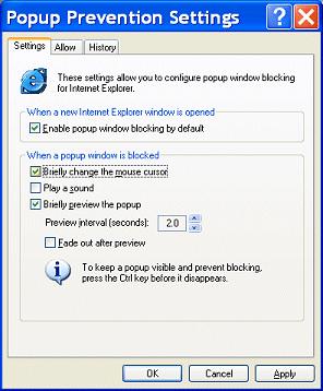 Chapter 15 Managing Applications: For Advanced Users Add Internet Explorer Popup Preventer Extension When you enable this option, a new menu item labeled Internet Explorer popup prevention is added