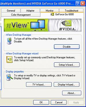 Chapter 4 NVIDIA Control Panel Access The Desktop Management Page From the Desktop Management page, you can click the About