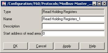 Modbus Application Step4: Configuring the request telegrams: Select Modbus Gateway->Gateway Slave-> Read Holding Register (3).