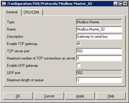 Modbus Application 4.3 Configuring the 02 The gateway function must be enabled in the Modbus master 02 s properties.