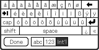 Practicing entering data using the on-screen keyboard 3 Tap a to open the alphabetic keyboard, or tap 1 to open the numeric keyboard. The selected keyboard is displayed.