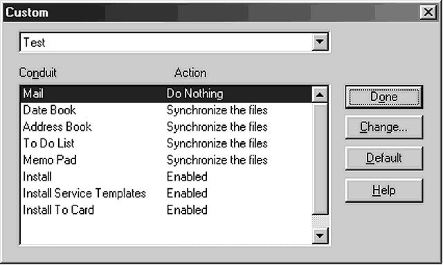 Customizing HotSync application settings (Conduit) The programs handling data of an application during a HotSync operation are called conduit.