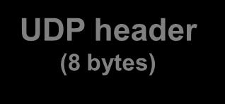 UDP datagrams Pseudoheader IP header (20 bytes + opt.