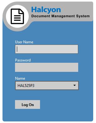 Introduction / Logging On Introduction Halcyon s Document Management System GUI provides an easy way for multiple users to simultaneously access or handle indexed spooled files, assign sticky and