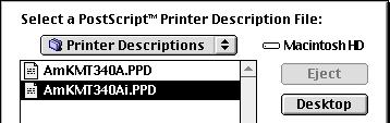 If you are using Kimosetter 340 Select Kimosetter 340@xxxx from the printer list in Select a PostScript Printer and click Create.