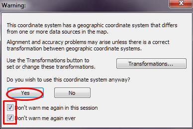 Click on the OK button to close the Change Co-ordinate System dialogue box Figure 20: Change the coordinate system d.