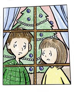 The next morning, on Christmas Eve, James and Molly ran to the window. Their town was covered in snow, and there was no way Mom and Dad could drive them to the post office.