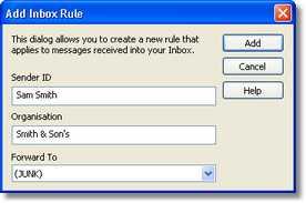 Each of the rules specified is applied to any new messages that are received into your Inbox.