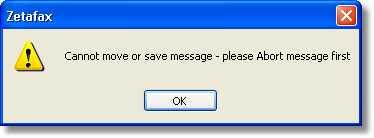 58 Move/Save Allows you to archive a fax message from the In window or Out window, or save a copy of a file in the Filed window. Saving a message automatically deletes it from the appropriate window.