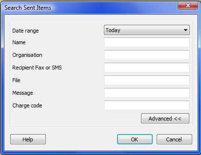 65 Search Sent Items Displays the Search Sent Items dialog box. This allows you to perform a search for messages that you have sent and are stored in the Sent Items folder.