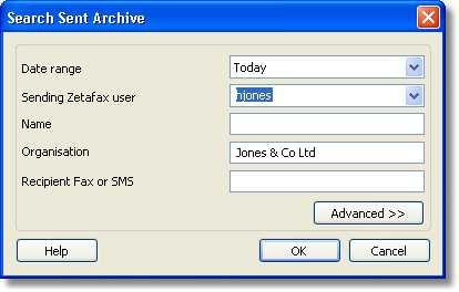 68 Search sent archive... Displays the Search Sent Archive dialog box. This allows you to perform a search for messages that you have sent and are stored in the Sent Archive folder.