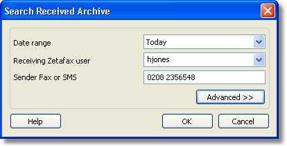 70 Search received archive... Displays the Search Received Archive dialog box. This allows you to perform a search for messages that you have received and are stored in the Received Archive folder.