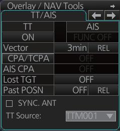 13. TRACKED TARGET (TT) FUNCTIONS 13.8 TT Source The TT source can be either a radar antenna or the TTM sentence. Normally, select the radar antenna chosen to display radar echoes as the TT source.