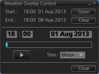 17. WEATHER OVERLAY 3. Select the weather data file then click the [Open] button. The message "Now Preparing.