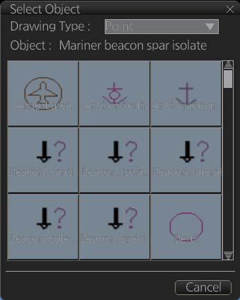 Use the [Drawing Type] pull-down list to select drawing type: point, line or area. 6. Click desired object. 7. Put the cursor on the location where to insert the symbol then left click.