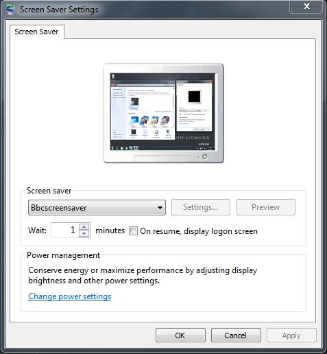 Software description 3.1 Panel PC Tools 3.1.3 BbcScreenSaver If an additional display device is connected to the PC during operation, the following "Screen Saver Settings" must be opened again.