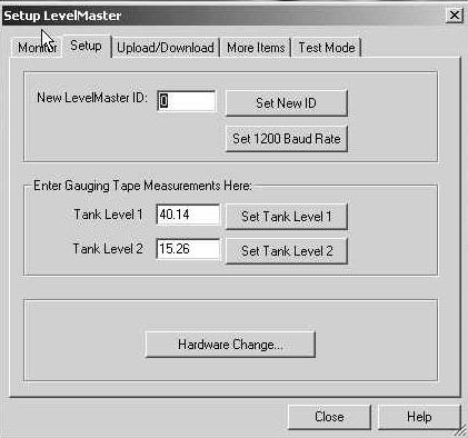 LevelMaster ID is a string of numeric characters up to 99. Enter the number, and click the Set New ID button. A dialog box displays asking if the user wants to update the new ID to the list.