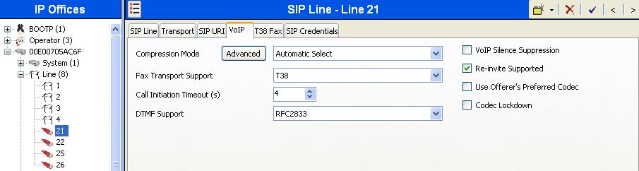 Select VoIP to configure the Fax configuration.