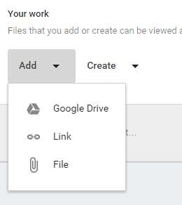 HOW TO HAND IN WORK On Google Classroom click on the assignment to view more information. You will see a similar screen below.