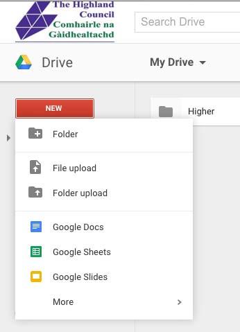 HOW TO CREATE A DOCUMENT IN DRIVE Navigate to Google Drive. Click on the red NEW button on the left.