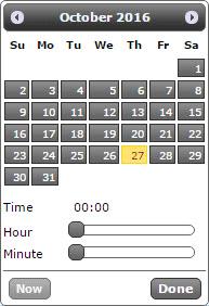 Date with Time Fields The Date Fields in the song window when selected will show a calendar control.