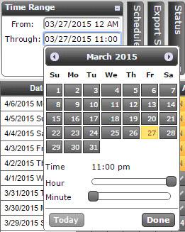 In the Desktop web application, Click the From: or To: displayed date to open the control, then click the left and right arrows in the month control to move between months, finally