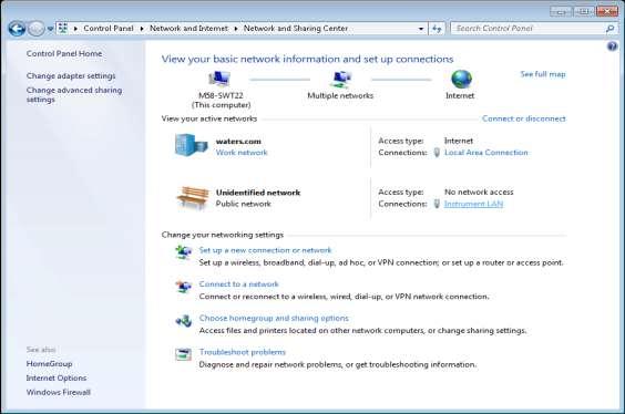 7.11 Acquisition Card Setup Go to Control Panel > Network and Internet > Network and