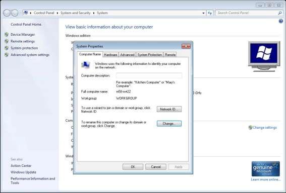7.4 Joining the PC to a Domain Login into Windows 7 as Administrator