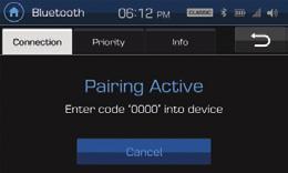 Refer to the below Bluetooth pairing scenario. How to select the Setup screen.
