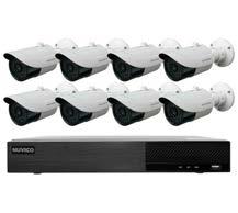 Indoor/Outdoor IR Eyeball IP Security Cameras NVR 8 Channels IP with Built-in PoE 50Mbps Max Throughput IP Camera Kit Includes: (8) NCT-4M-OV2 IP Cameras (1) TN-P804-8P NVR IP Camera