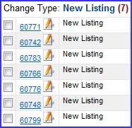 Listings can be grouped by columns by dragging and dropping the column header into the designated area.