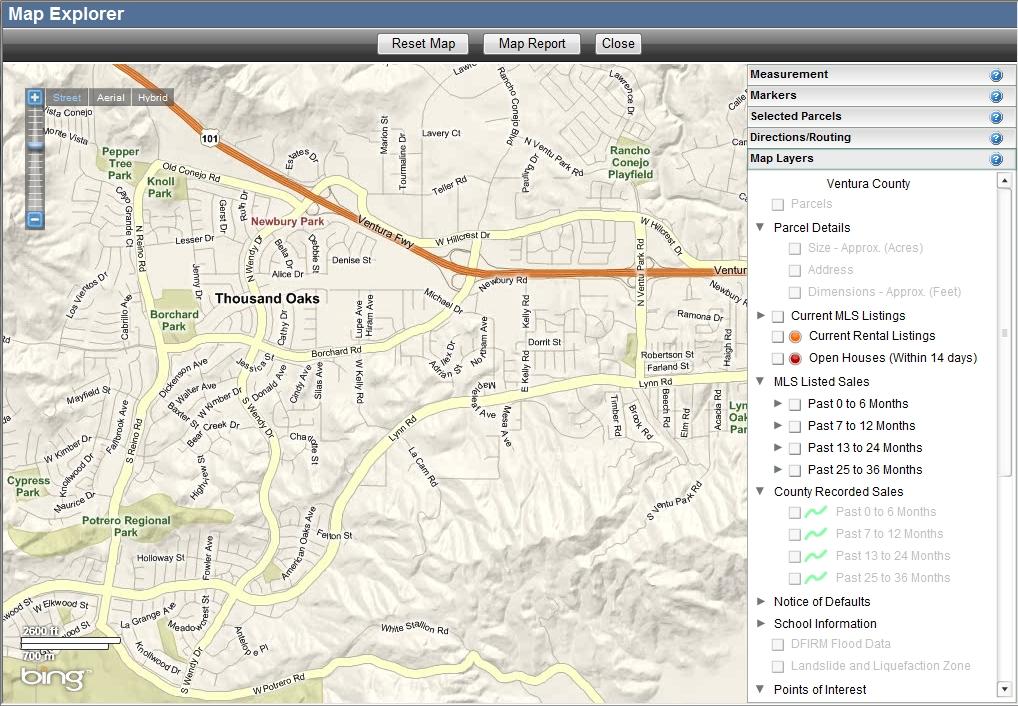 For MLSs with Parcel Mapping, all layers that are available for your MLS are included in the Map Explorer.