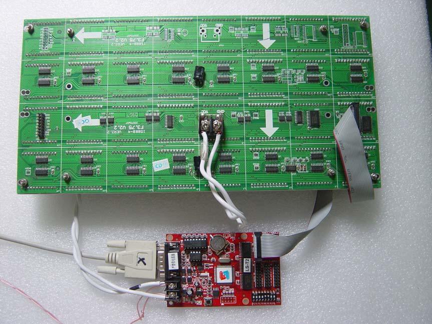 6. LED Message Board and LED Controller Installation Step 1. Connect WG8010 to LED controller with crossed RS232 line Step 2.