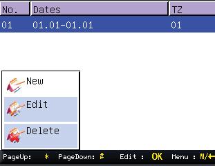 window to create a new settings Insert values to save EDIT / DELETE are available to change and delete 3.2.
