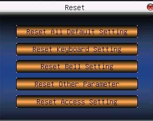 5.5 System Reset * Reset function are only confi guration of