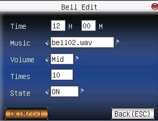 etc) 2x times to select BELL to edit the field to change