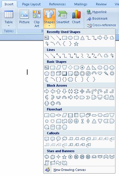 I CIS Shapes To insert arrows, callouts, and other shapes go to the insert tab, click on the Shapes